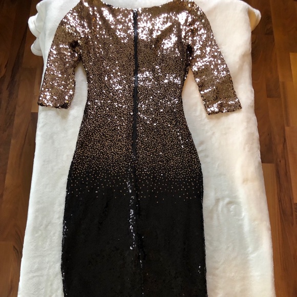 All-over Sequin gold and black dress - Picture 4 of 6